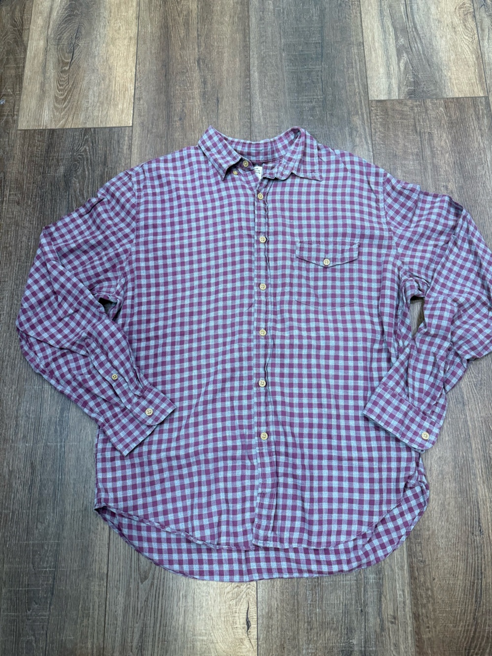 J. Crew Mens 100% Cotton Fit Long Sleeve Plaid Button Down Shirt SZ large